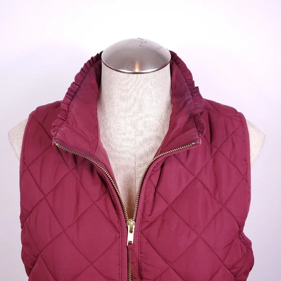 J Crew Mercantile Red/Wine Quilted Vest - Picture 7 of 7